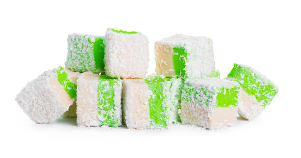 istock Tasty Turkish delight isolated on white. creative photo. 1271880457