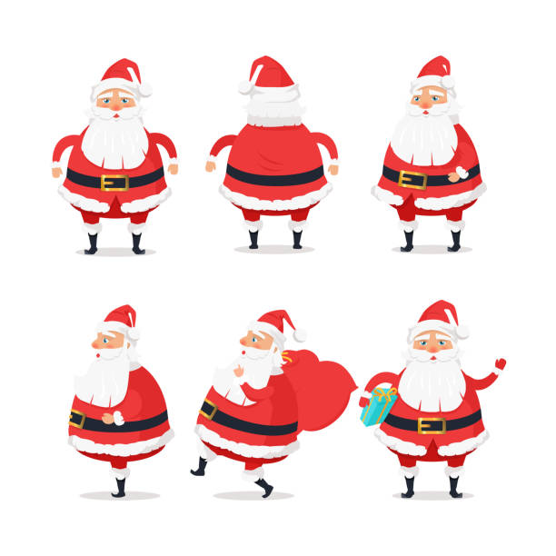 110+ Santa Claus Back View Stock Illustrations, Royalty-Free