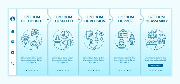 基本的な人間の自由オンボーディングベクターテンプレート - freedoms点のイラスト素材／クリップアート素材／マンガ素材／アイコン素材