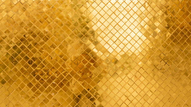 istock Gold tile mosaic wall glitter background texture Luxury and Elegant 1271891045