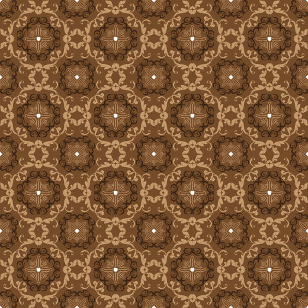 istock Unique flower motifs with elegant brown color design on Javanese batik. 1271894556