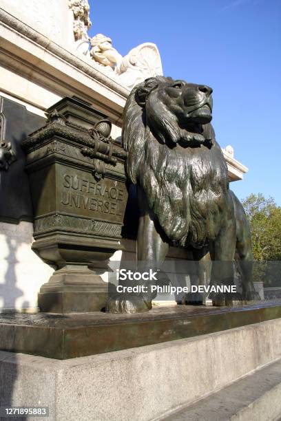 Monument Of Paris Located Place De La République Stock Photo - Download Image Now - Architecture, Capital Cities, City
