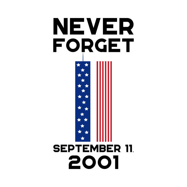 Never Forget September 11, 2001. Vector conceptual illustration for Patriot Day USA. Never Forget September 11, 2001. Vector conceptual illustration for Patriot Day USA. twin towers manhattan stock illustrations
