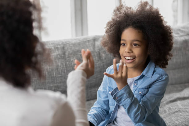 istock Mixed race little girl learning correct sounds pronunciation. 1271905968