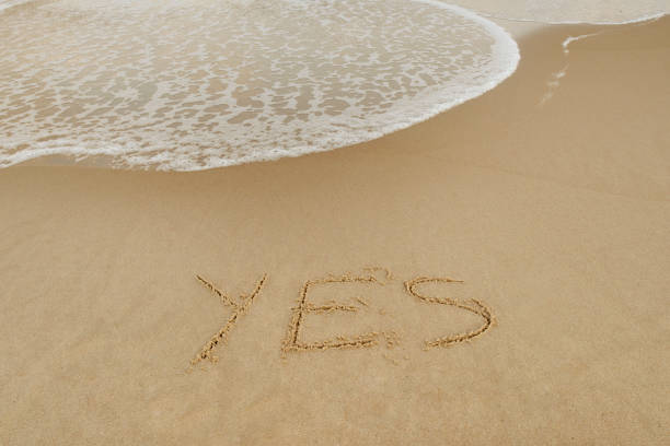 istock YES word written on sand beach 1271906623