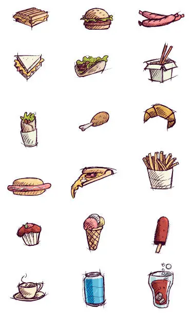 Vector illustration of Menu Items