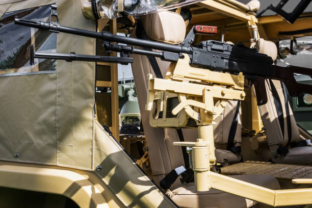 istock heavy machine gun mounted on a car for shooting 1271914088