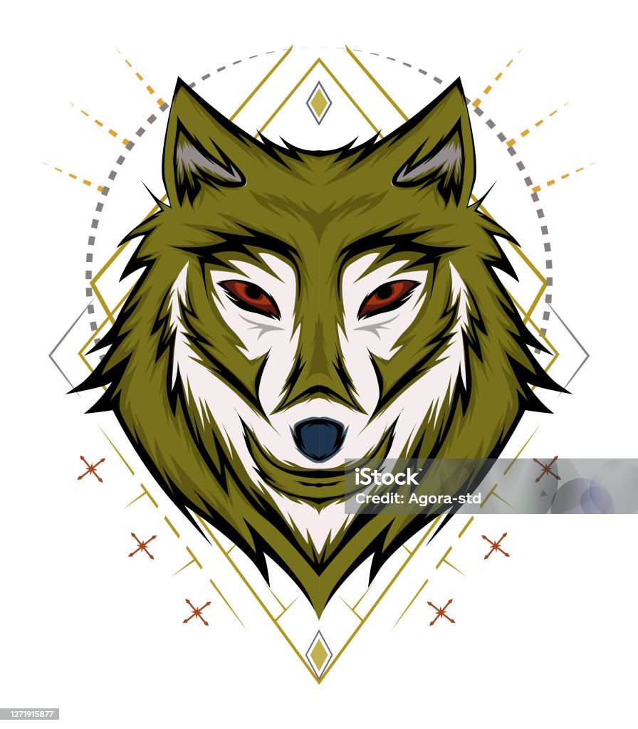 Wolf Face Logo Design Wolf Mascot Frontal Symmetric Image Of Wolf Looking  Cool Head Wolves Illustration Stock Illustration - Download Image Now -  iStock