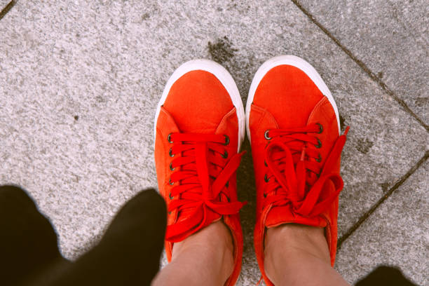 istock Female feet seen from above. Selfie great for any use 1271916478