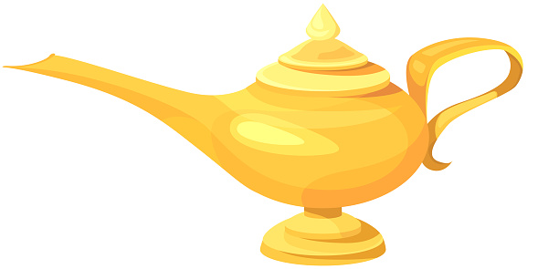 Genies Lamp In Cartoon Style Stock Illustration - Download Image Now -  Magic Lamp, Vector, Ancient - iStock