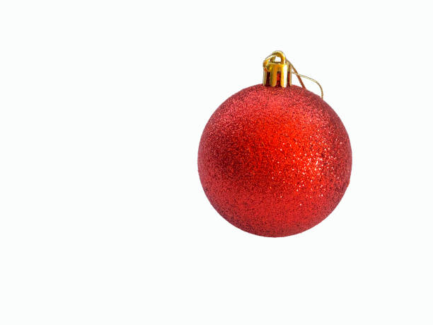 istock Red Christmas ball isolated on hite background. Christmas tree decorations 1271922238