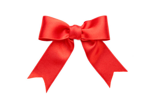 istock Shiny red satin bow isolated on white background. 1271923451