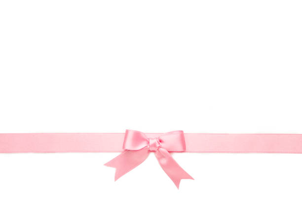 istock Pink pastel ribbon with bow isolated on a white background. 1271923548