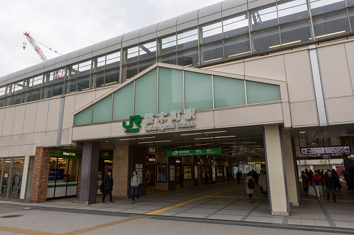 Yokohama, Japan - April 12, 2019 : People at the JR Sakuragicho Station in Yokohama, Japan. It operated by JR East.
