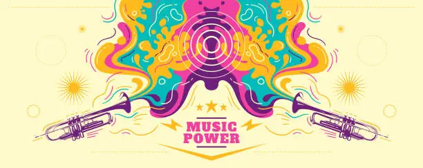 Vector illustration of Colorful abstract musical banner.