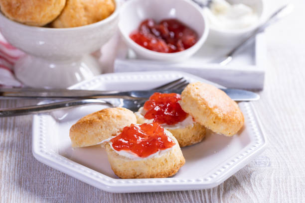 istock Scones with Strawberry Jam and Whipped Cream 1271930707
