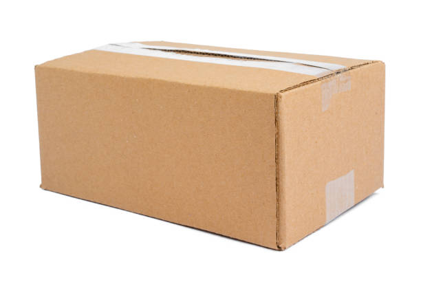 istock Single carton moving box isolated on white background 1271932728