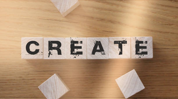 istock Create word on wooden cubes. Creativity development education concept 1271933724