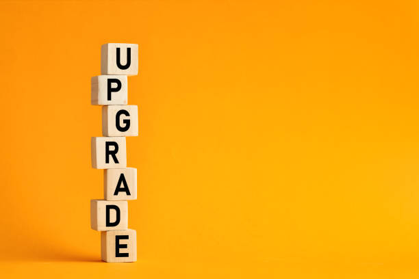 istock The word upgrade on wooden cubes. Computer, network, internet business technology upgrade concept. 1271937293
