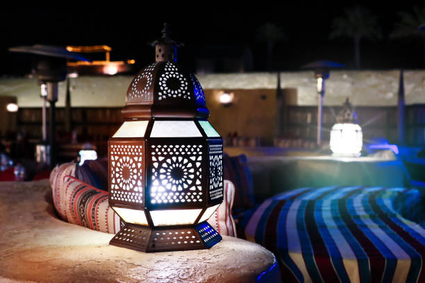 istock classical and retro styled Arabia or middle eastern lantern lit at night 1271937951