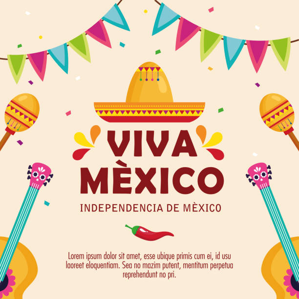 Ilustración de Viva México Feliz Día De La Independencia 16 De Septiembre  Sombrero Tradicional Y Decoración y más Vectores Libres de Derechos de  Celebración - Ocasión especial - iStock