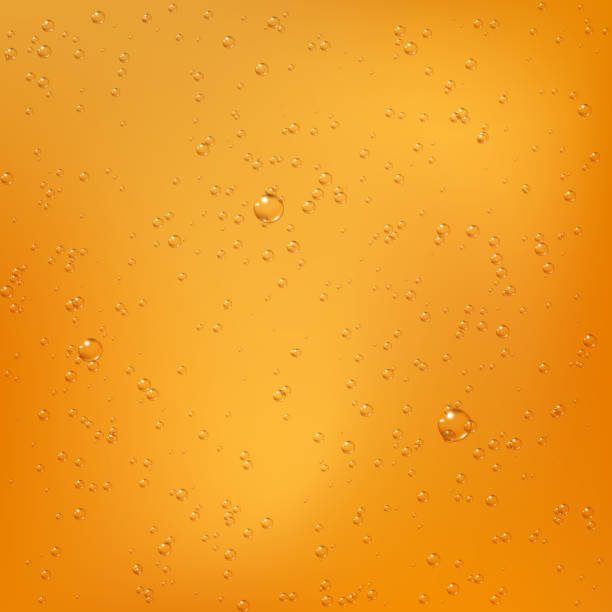 ilustraciones, imágenes clip art, dibujos animados e iconos de stock de burbujas en líquido dorado. textura de aceite o miel con burbujas. suelta la cerveza. ilustración vectorial - cooking oil drop honey beer