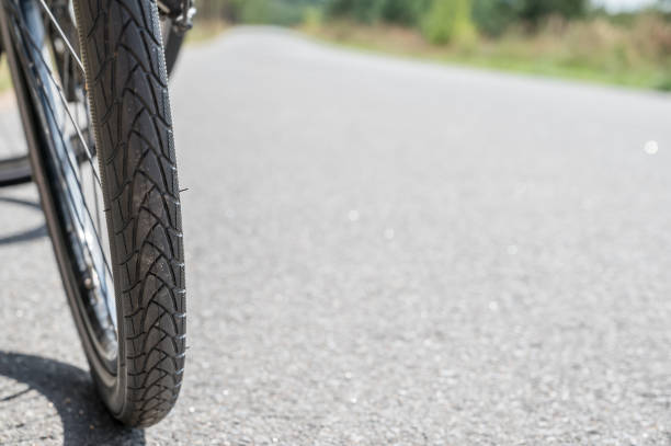 istock Bicycle stands on a cycle path with space for text and individual adjustments 1271940240