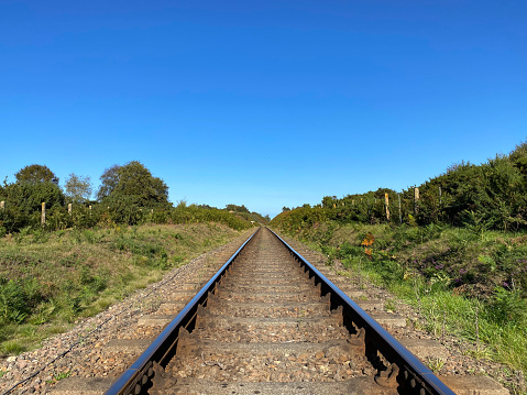 Single railtrack fading to infinity