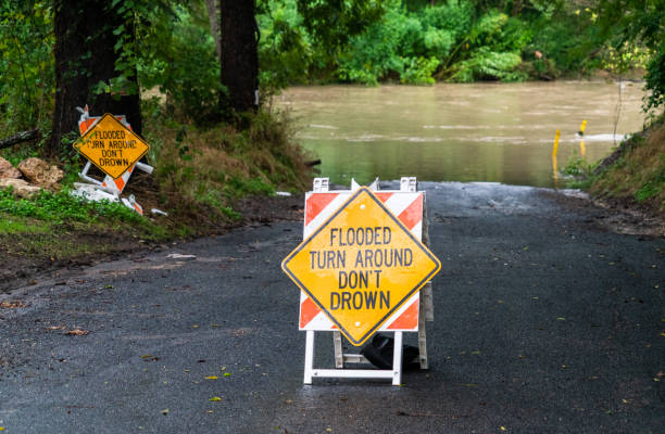 istock Flash Flooding leaves bridge destroyed and Road Closed 1271944846