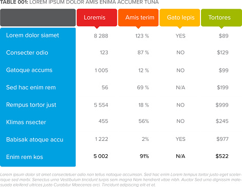 Simple Stylized Data Table Layout Template Stock Illustration ...