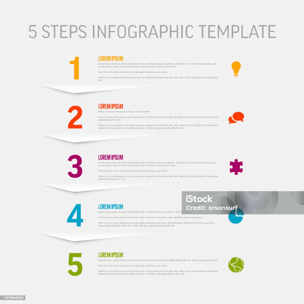 5 Color Process Five Simple Color Steps Process Infographic Template Stock Illustration ...