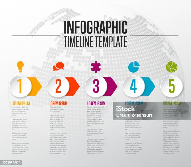 5 Color Process Five Simple Color Steps Process Infographic Template Stock Illustration ...