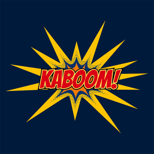 illustrazioni stock, clip art, cartoni animati e icone di tendenza di kaboom chat bubble espressione in stile comico - kaboom