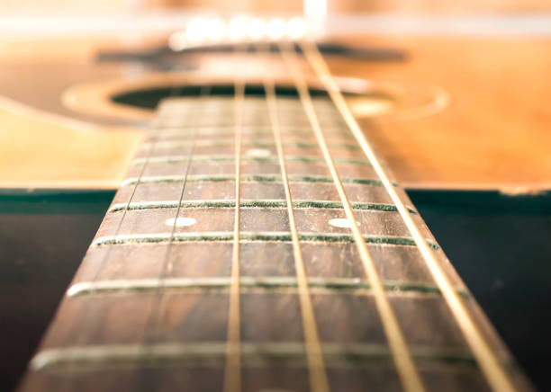 istock Music concept: Acoustic guitar  on soft light background 1271948442