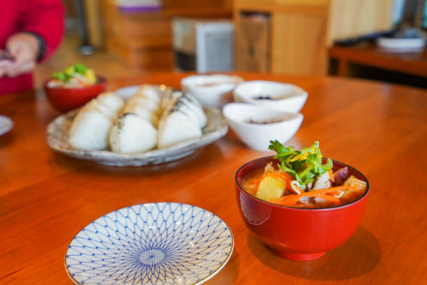 istock Handmade rice balls on table 1271948750