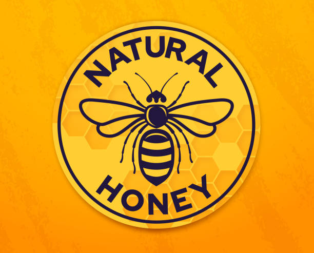 ilustrações de stock, clip art, desenhos animados e ícones de natural honey honeybee badge - activity animal bee beeswax