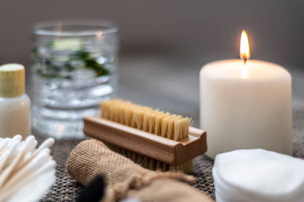 istock Eco luxury toiletries with a candle 1271958467