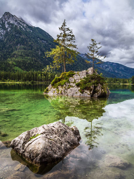 istock Lake Hintersee with rock and trees in the Berchtesgaden Alps, Germany 1271966427