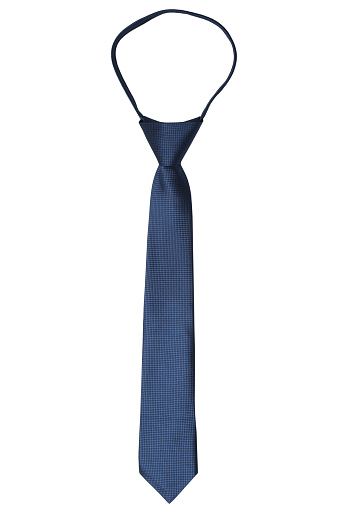 Children's blue necktie isolated on white background