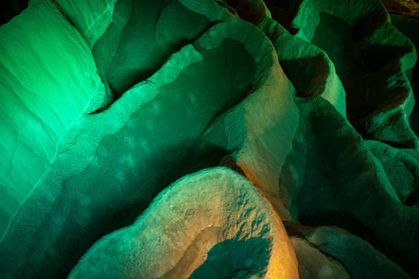 Natural terraces in a cave