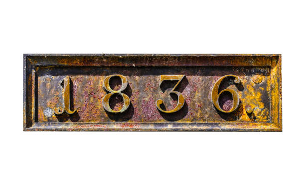 istock Rusty metal plate with 1836 date 1271981491