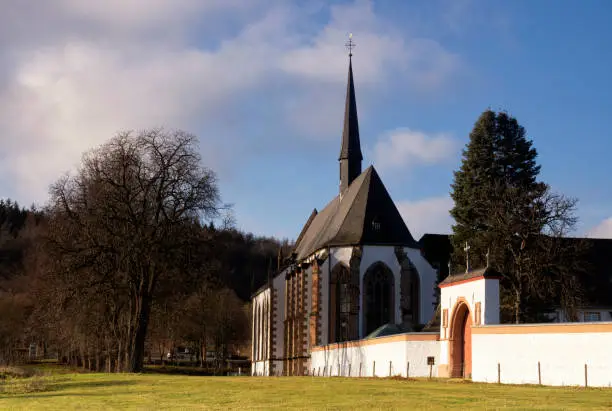 View at the Mariawald Abbey close to the German village Heimbach