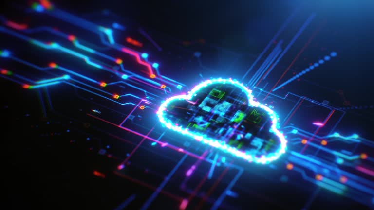 Cloud computing solution digital background. Cyber Security and Cloud Networking Concept