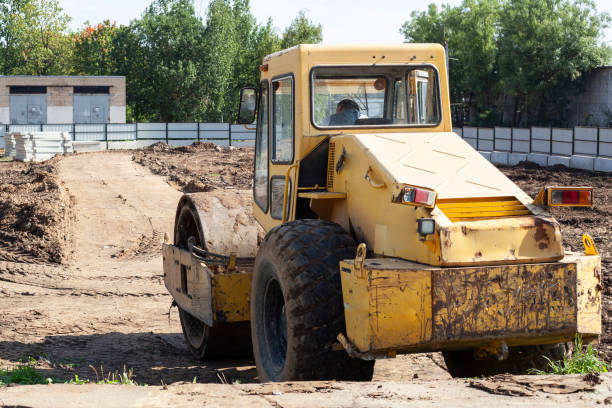 istock Bulldozer at a construction site. Building a house. 1271996167