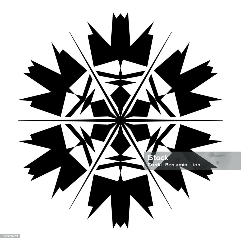 Simple Moder Snowflake Simple Snowflake Template Stock Illustration - Download Image Now ...