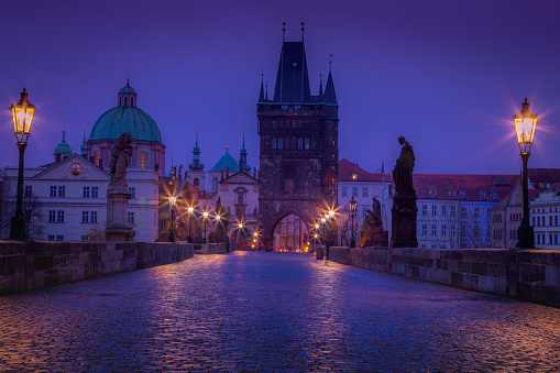 Charles Bridge at night – ethereal Prague, Czech Republic