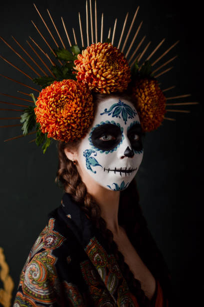 istock Sugar skull creative make up for halloween 1271999713