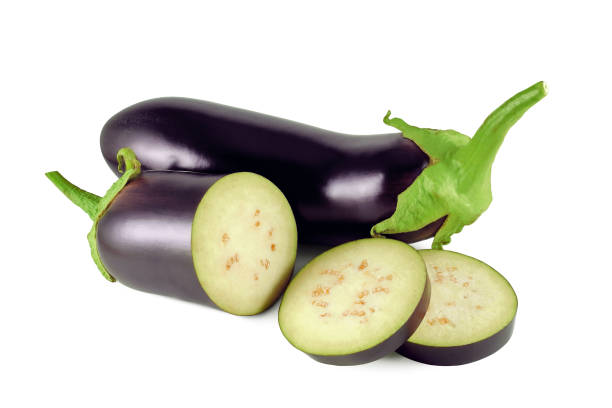 Fresh eggplant ​​isolated stock photo