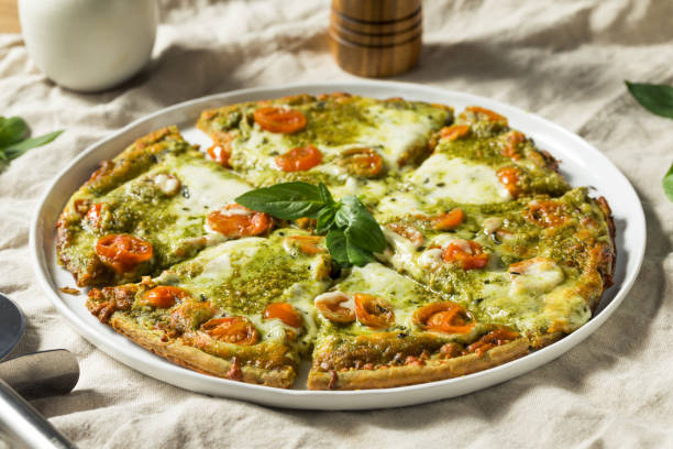 istock Homemade Green Pesto Pizza 1272005895