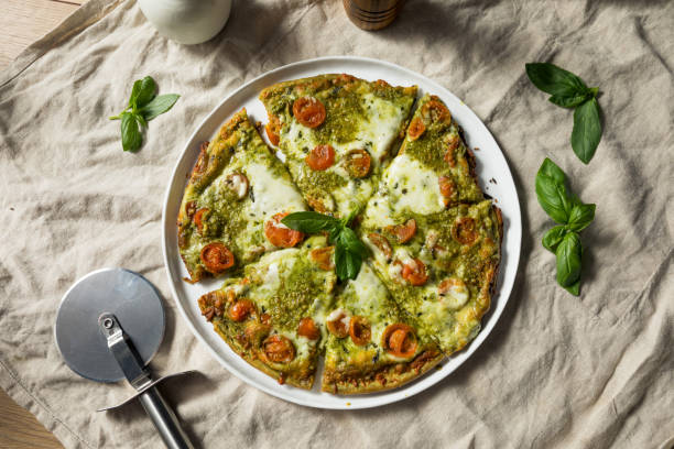 Homemade Green Pesto Pizza